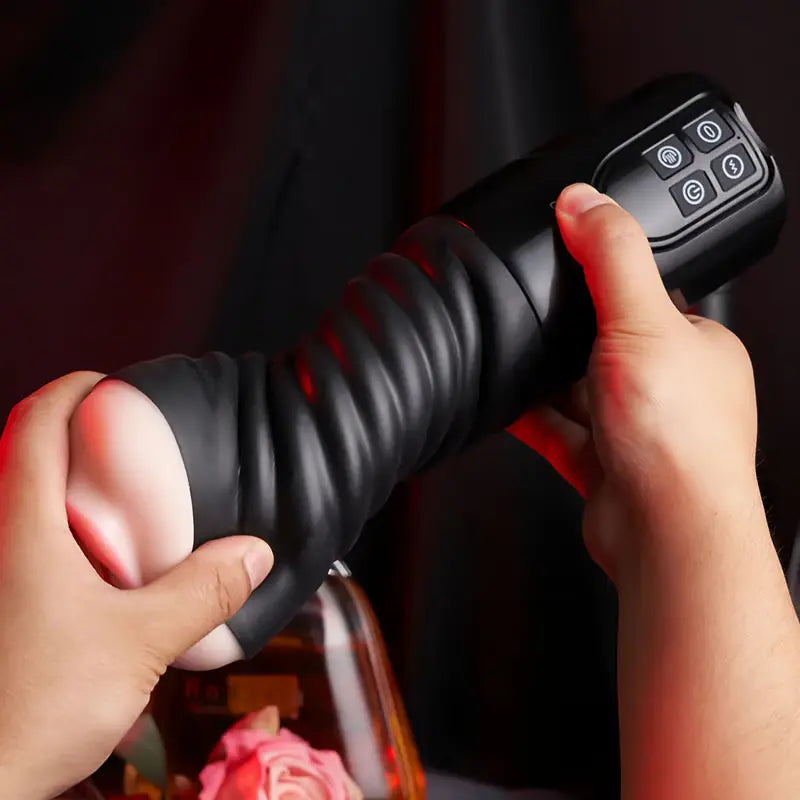 Oral Simulation Vibrating Suction Cup Remote Dual-Layer Male Toy