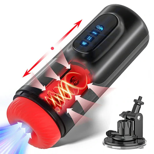 Hands-Free Quiet Male Oral Simulator with 10 Thrusting and 10 Vibration Modes