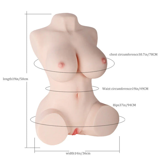 Lucinda - 29.8 LB Silky Touch Full Silicone Sex Doll Torso