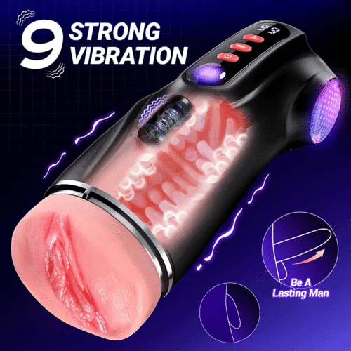Dick Sucking Stroker with 9 Suction & 9 Vibration Modes and 3 Sleeves