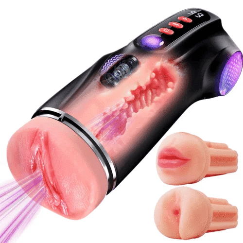 Dick Sucking Stroker with 9 Suction & 9 Vibration Modes and 3 Sleeves
