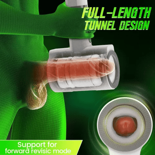 Through-Style Automatic Masturbator Cup with 5 Rotation Modes and 7 Vibration Modes