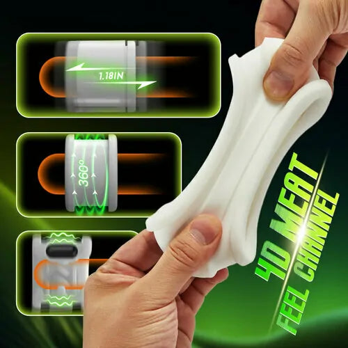 Through-Style Automatic Masturbator Cup with 5 Rotation Modes and 7 Vibration Modes