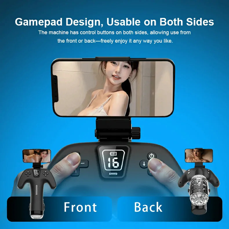 Hands-Free Thrusting Male Masturbator With Phone Mount