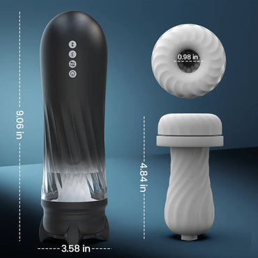 Powerful thrust male masturbator twisting thrusting vibrating