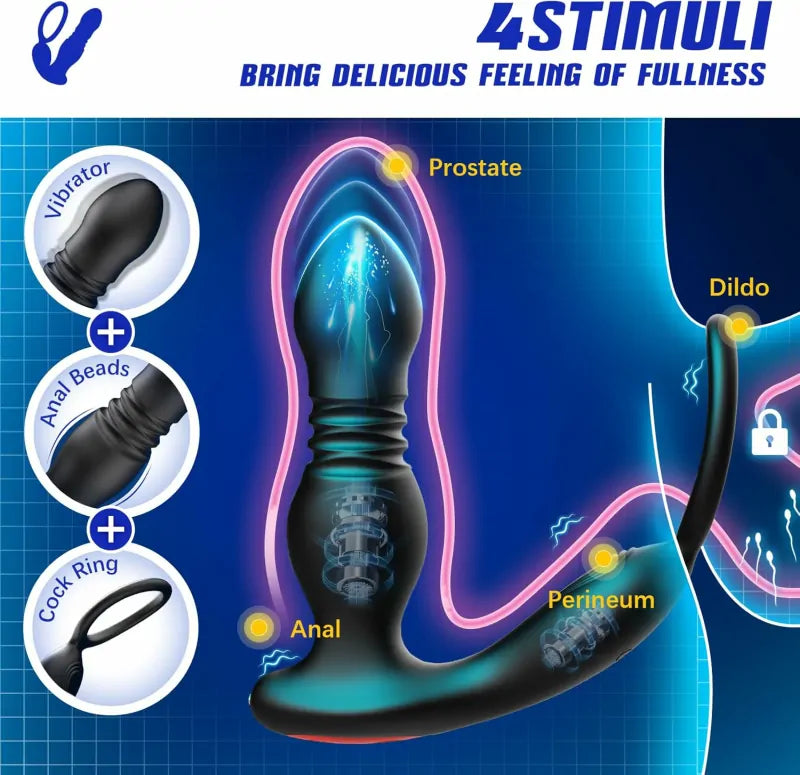 Waterproof Telescopic Prostate Massager for Targeted G-Spot Relief