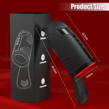 Large Glans Focused Masturbator with 3 Spinning×5 Suction×10 Vibration Modes