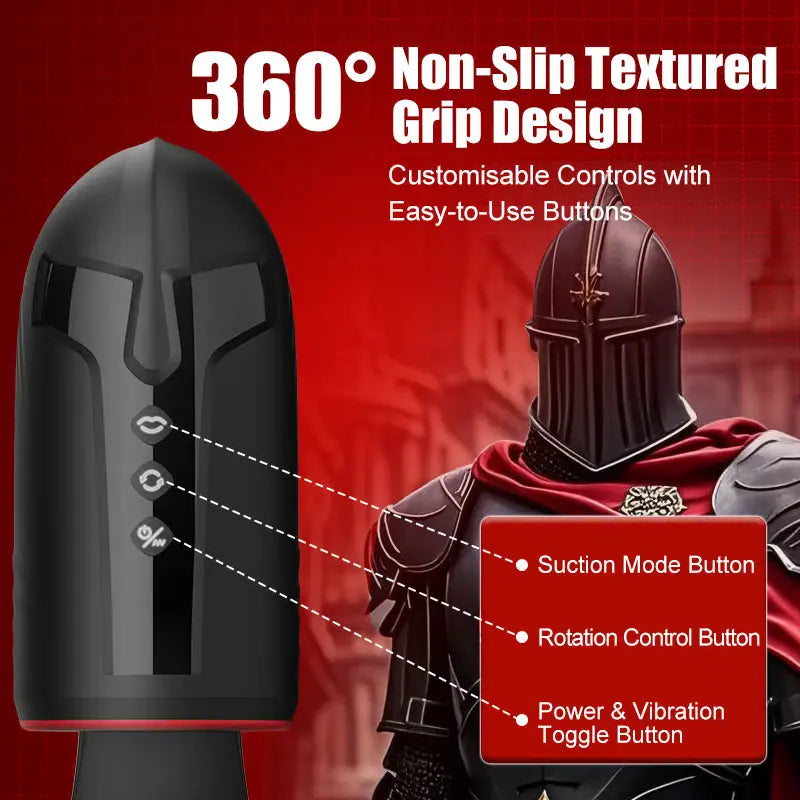 Large Glans Focused Masturbator with 3 Spinning×5 Suction×10 Vibration Modes