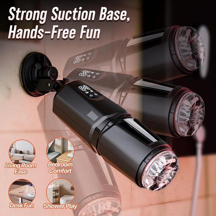 Hands Free Masturbator with 7 Thrusting Rotating Vibrating and App Interaction