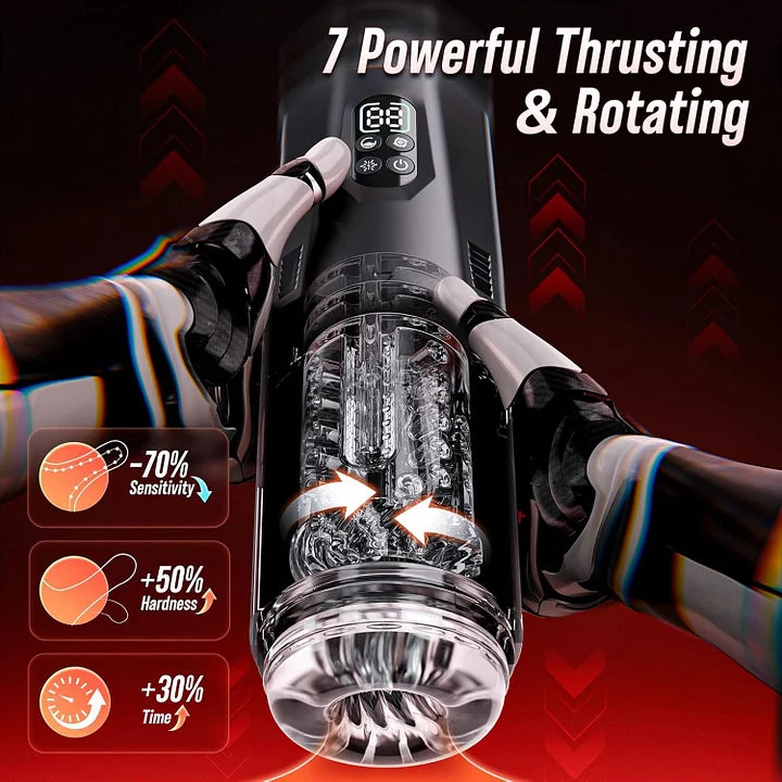 Hands Free Masturbator with 7 Thrusting Rotating Vibrating and App Interaction