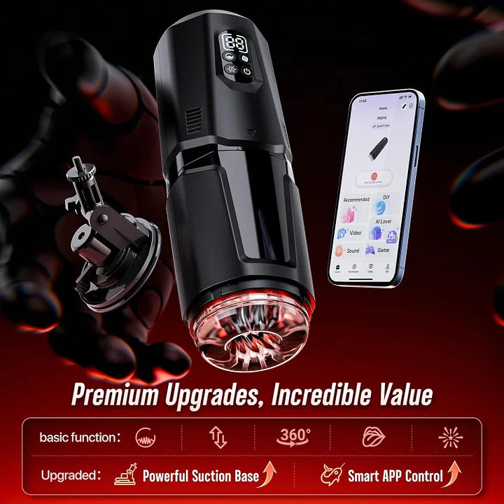 Hands Free Masturbator with 7 Thrusting Rotating Vibrating and App Interaction