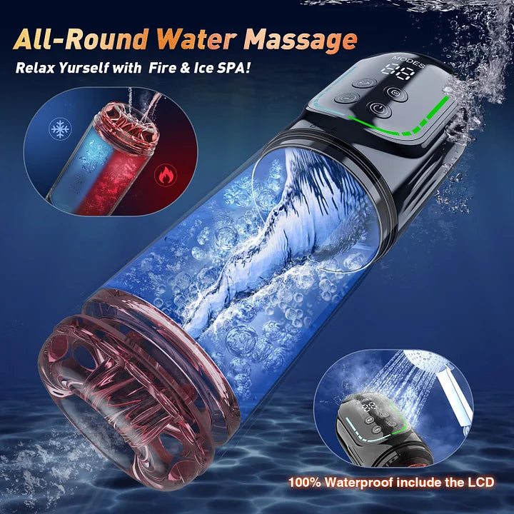 APP Waterproof Automatic Sucting Masturbator Thrusting Rotating Licking