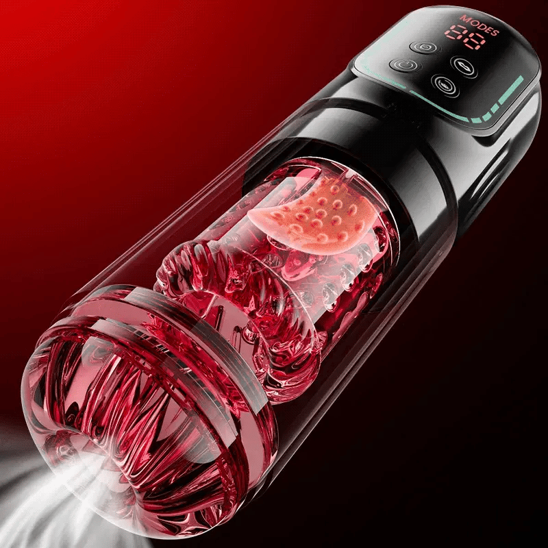 APP Waterproof Automatic Sucting Masturbator Thrusting Rotating Licking