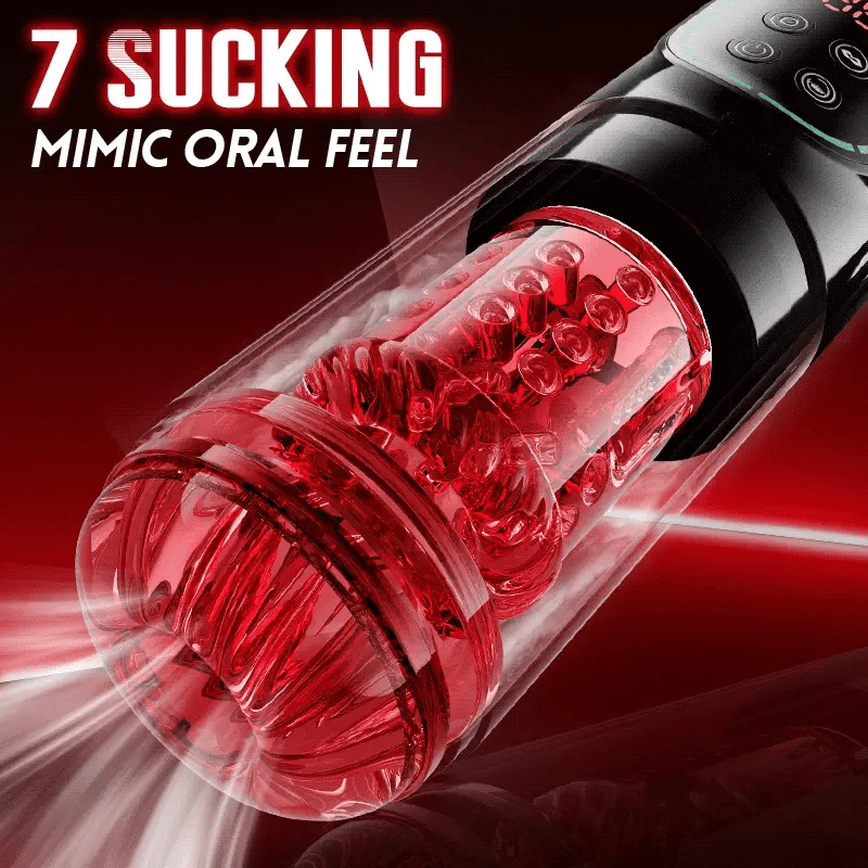 APP Waterproof Automatic Sucting Masturbator Thrusting Rotating Licking