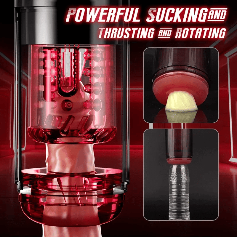 APP Waterproof Automatic Sucting Masturbator Thrusting Rotating Licking