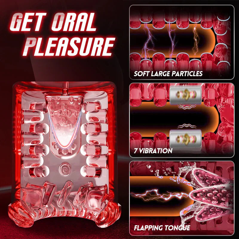 APP Waterproof Automatic Sucting Masturbator Thrusting Rotating Licking
