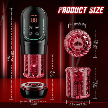 APP Waterproof Automatic Sucting Masturbator Thrusting Rotating Licking