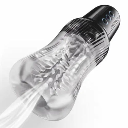 Deep Throat Masturbator  5 Sucking 10 Vibrating Dual Vibrating Eggs