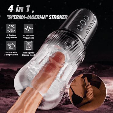 Deep Throat Masturbator  5 Sucking 10 Vibrating Dual Vibrating Eggs