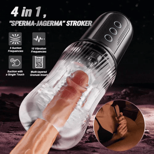 Deep Throat Masturbator  5 Sucking 10 Vibrating Dual Vibrating Eggs