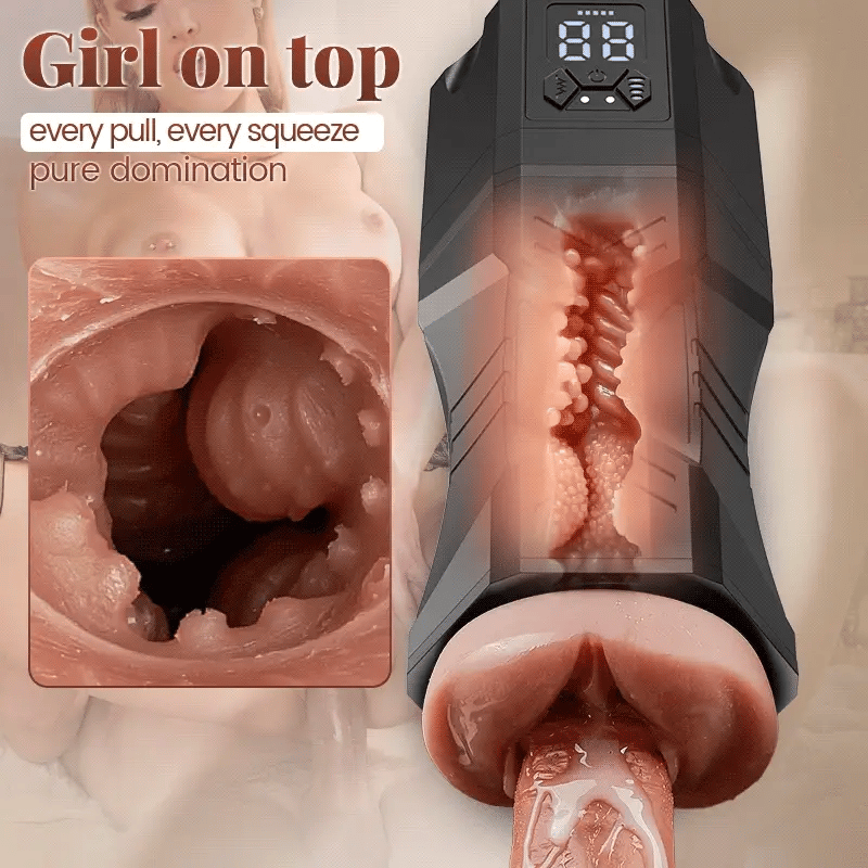 Realistic Pussy Stroker with 5 suction levels and 9 vibration modes IPX7 Waterproof