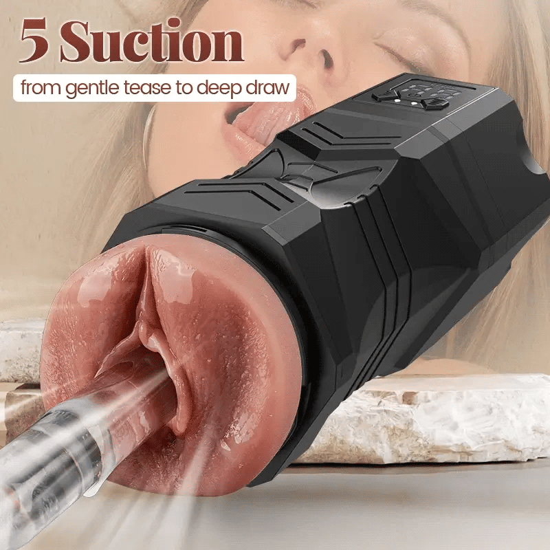 Realistic Pussy Stroker with 5 suction levels and 9 vibration modes IPX7 Waterproof
