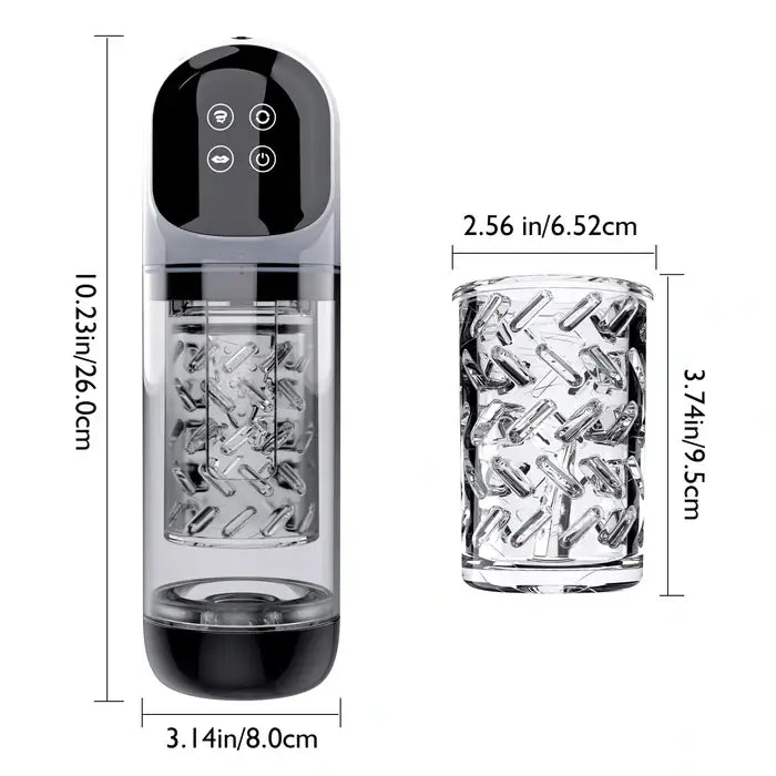 3 In 1 Penis Pump And Pleasure Stroker Suction Rotation And Licking Tongue Tease