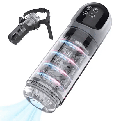 3 In 1 Penis Pump And Pleasure Stroker Suction Rotation And Licking Tongue Tease