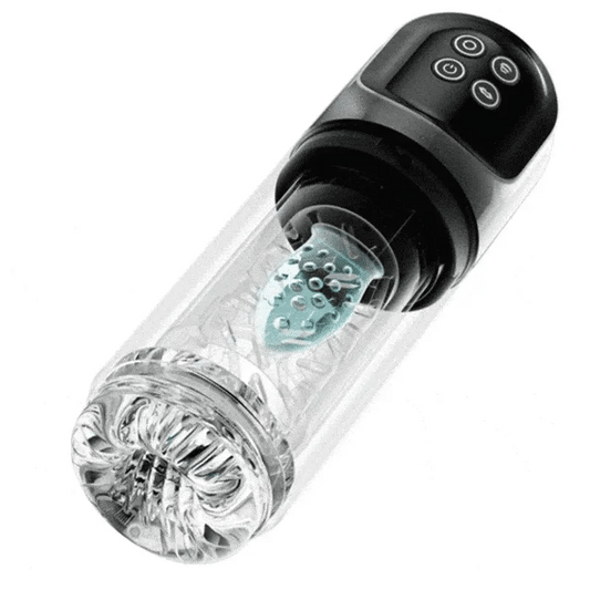 3 In 1 Penis Pump And Pleasure Stroker Suction Rotation And Licking Tongue Tease