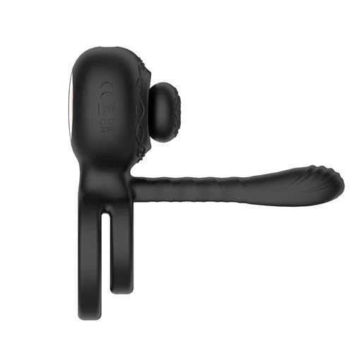 Men and women couples penis vibrating ring 360° kneading clitoral stimulator with 10 vibrations and 10 rotations