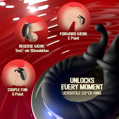 Dual-Motor Cock Ring Vibrator with Bunny Ears