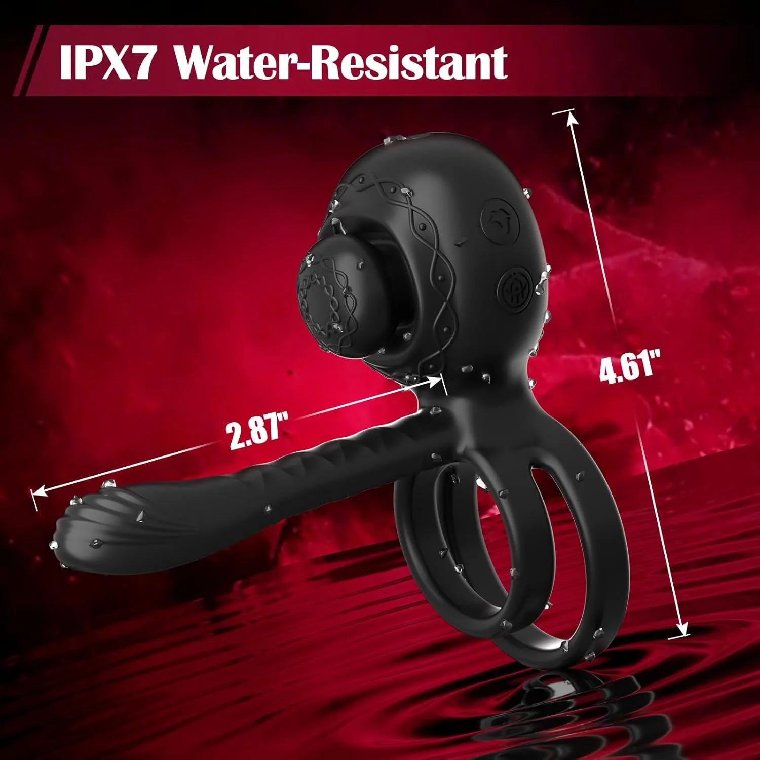 Men and women couples penis vibrating ring 360° kneading clitoral stimulator with 10 vibrations and 10 rotations