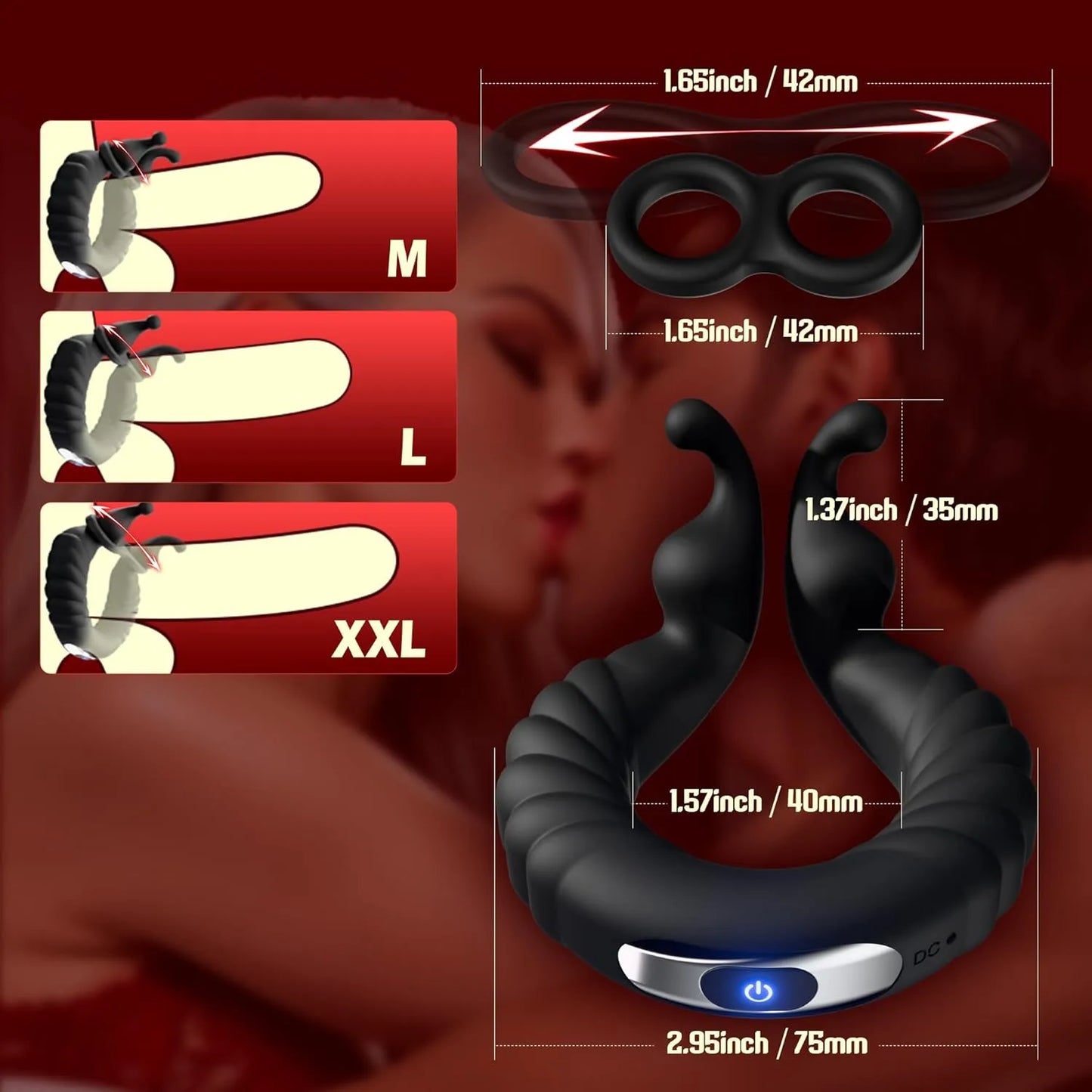 Dual-Motor Cock Ring Vibrator with Bunny Ears