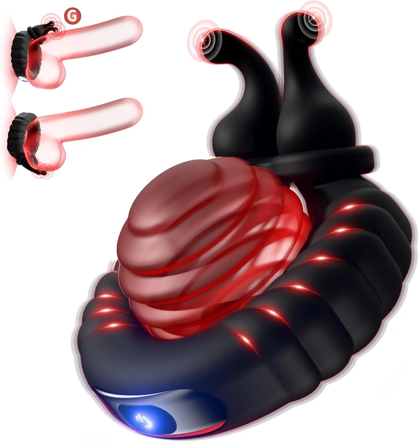 Dual-Motor Cock Ring Vibrator with Bunny Ears