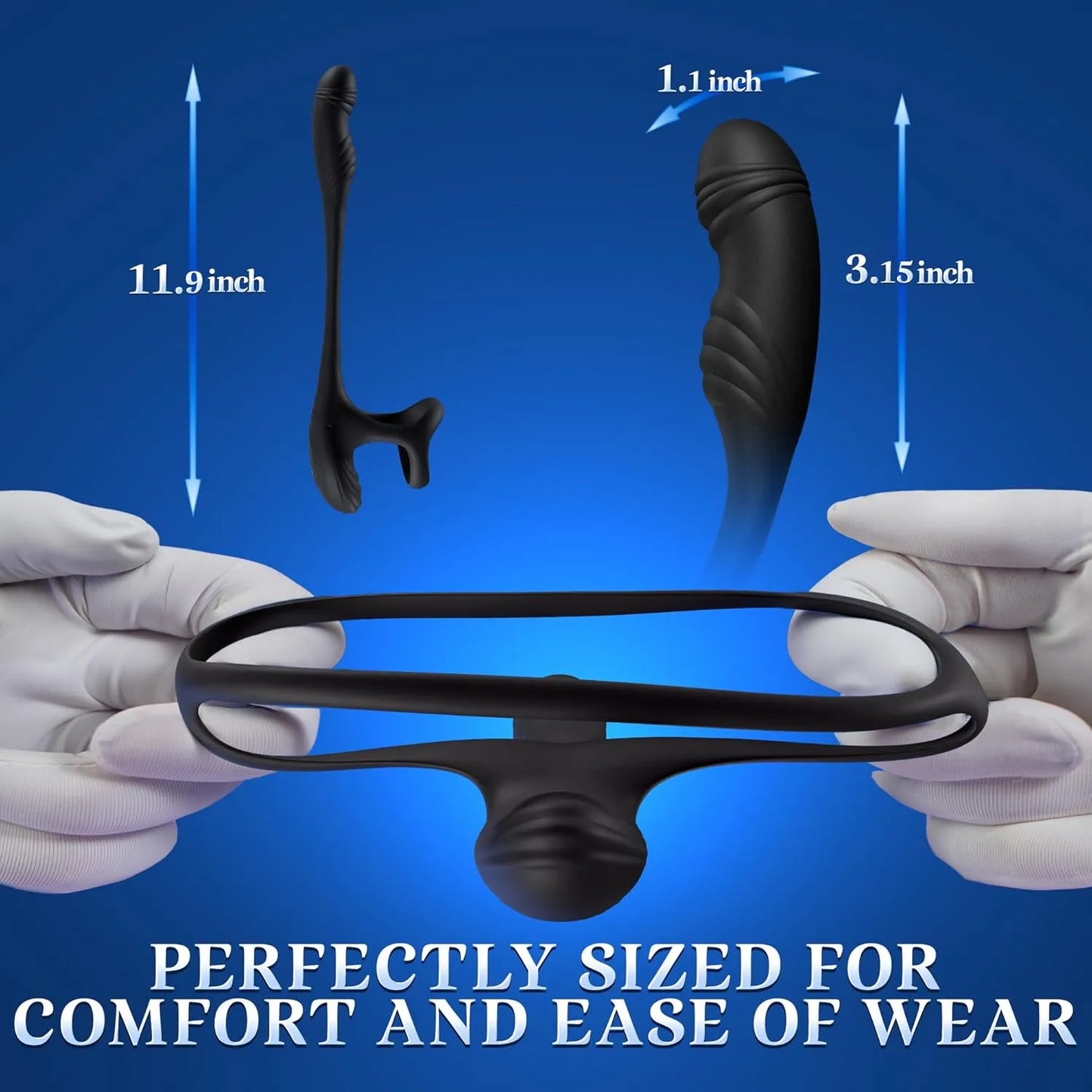 APP Control 10 Modes Vibration Rotation Prostate Massager Vibrating Penis Ring