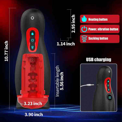 4-in-1 Male Suction Masturbator – 9 Intense Vibration Modes