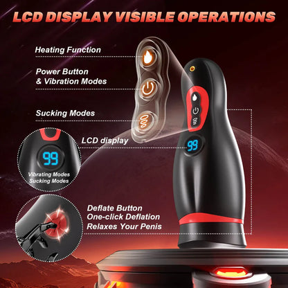 4-in-1 Male Suction Masturbator – 9 Intense Vibration Modes