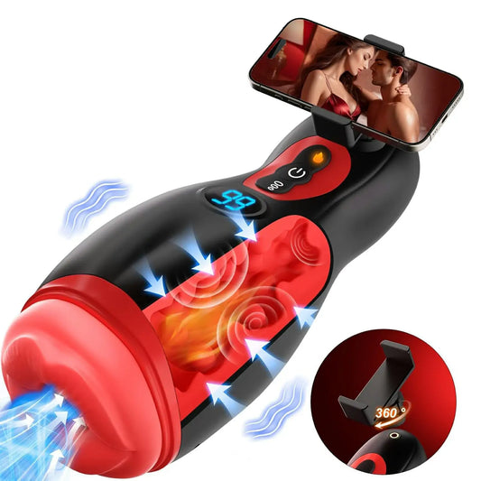 4-in-1 Male Suction Masturbator – 9 Intense Vibration Modes