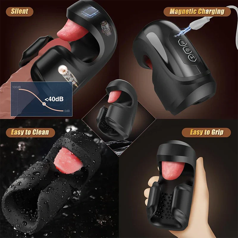 Tongue Lick and Vibration Glans Trainer 10 Modes for Endurance and Pleasure