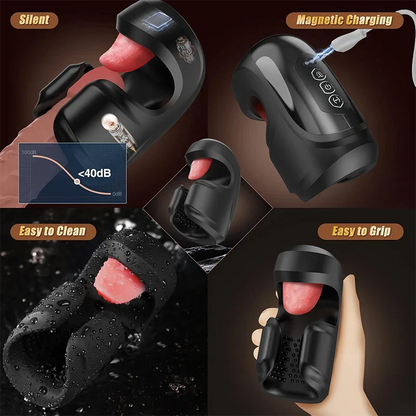Tongue Lick and Vibration Glans Trainer 10 Modes for Endurance and Pleasure