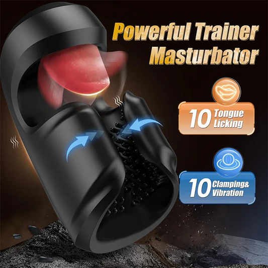Tongue Lick and Vibration Glans Trainer 10 Modes for Endurance and Pleasure