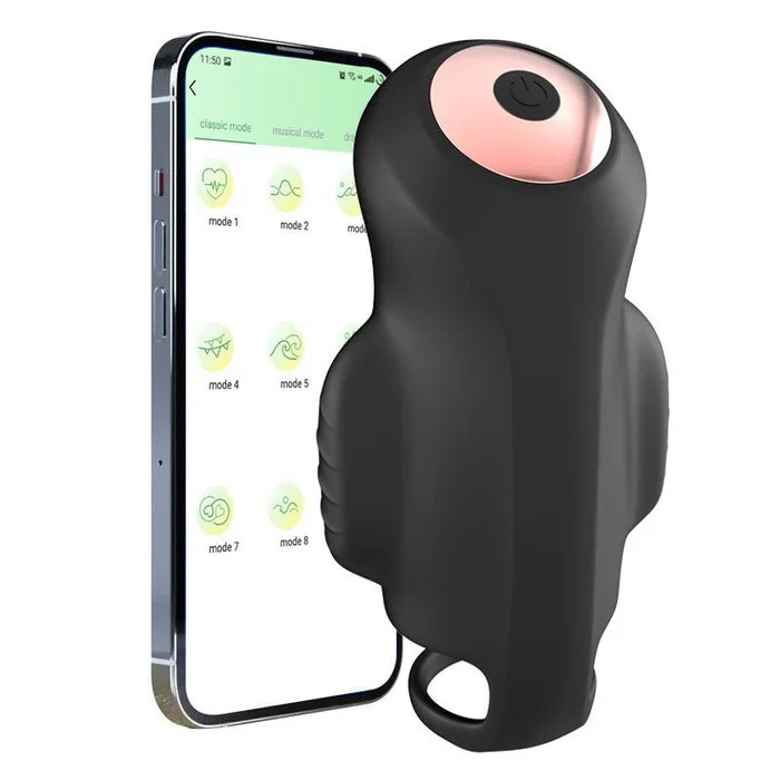 9-mode penis head vibrator tongue licking wearable balls