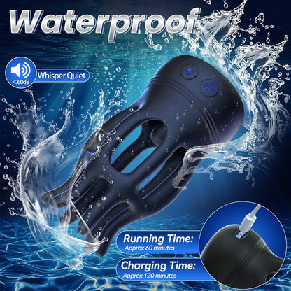 Couples dual-use 10-mode glans vibrator and nipple licking