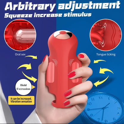 9-mode penis head vibrator tongue licking wearable balls