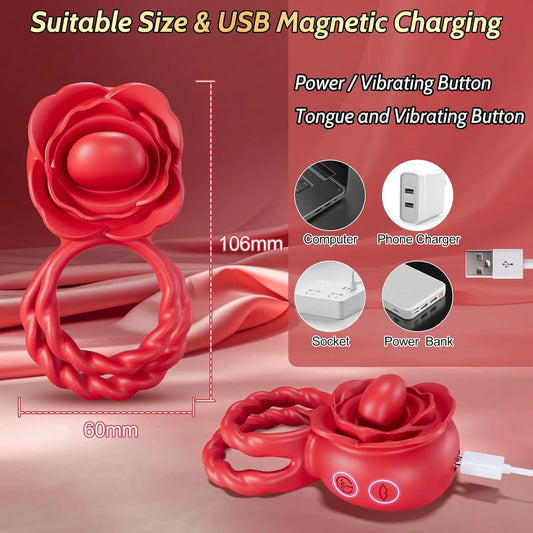 10 vibrations and 10 rotations for couples penis ring vibrator