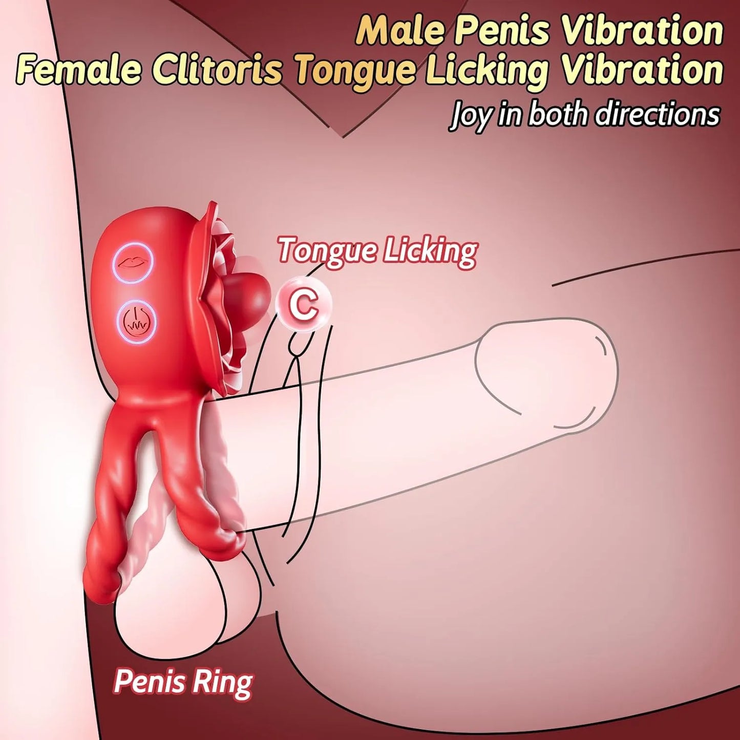 10 vibrations and 10 rotations for couples penis ring vibrator