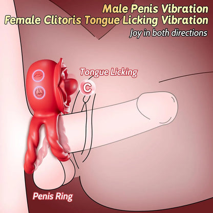 10 vibrations and 10 rotations for couples penis ring vibrator
