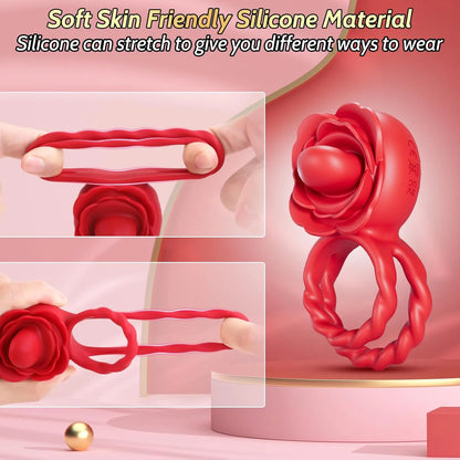 10 vibrations and 10 rotations for couples penis ring vibrator
