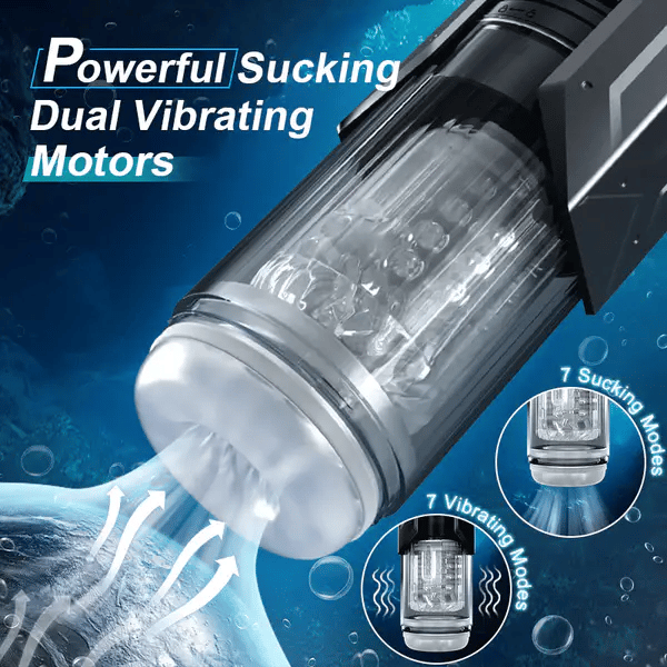 Deep-Throat Stroker – 7 Suck, Vibe & Thrust Modes with Licking Sleeve