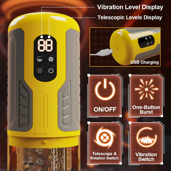 Thrusting Rotating Stroker Lifelike Ride 360 Wrap Pleasure Instant Climax